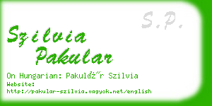 szilvia pakular business card